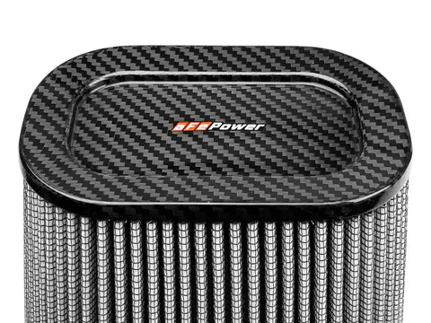 aFe 21-90110-CF MagnumFLOW Pro Dry S Air Filter (7.5x5.5in) F x (9x7in) B (5.75x3.75in) T (Carbon) 10in H