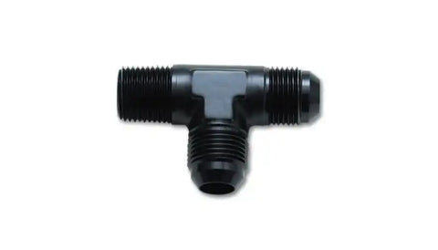 Vibrant -12AN x 3/4in NPT Flare to Pipe On Run Tee Adapter Fitting - Aluminum