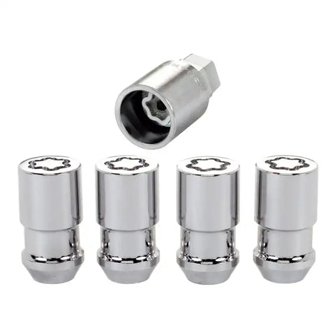 McGard Wheel Lock Nut Set - 4pk. (Cone Seat) 1/2-20 / 3/4 & 13/16 Dual Hex 1.66in. Length Chrome