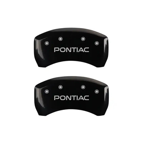 MGP 4 Caliper Covers Engraved Front & Rear Pontiac Black finish silver ch
