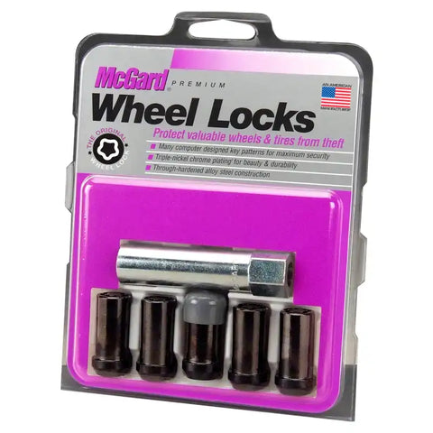 McGard Wheel Lock Nut Set - 5pk. (Tuner / Cone Seat) 1/2-20 13/16 Hex 1.60in. Length Black