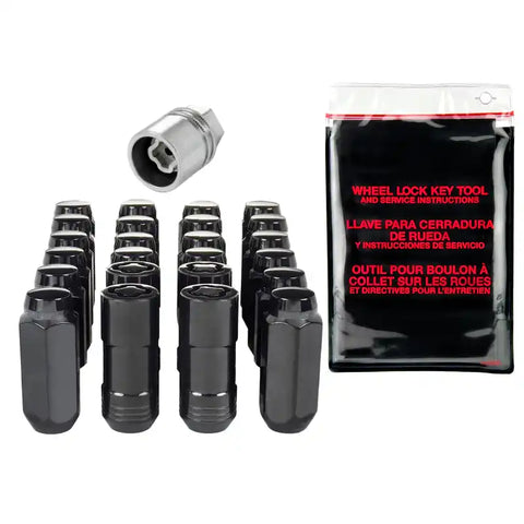 McGard 6 Lug Hex Install Kit w/Locks (Cone Seat Nut) M14X2.0 / 13/16 2.25in. Length - Black