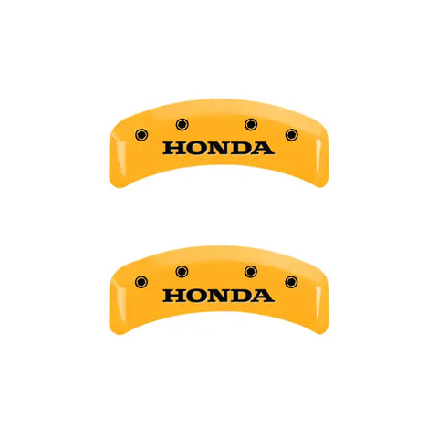 MGP 4 Caliper Covers Engraved Front & Rear Honda Yellow finish black ch