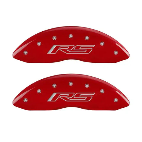 MGP 4 Caliper Covers Engraved Front & Rear Gen 5/RS Red finish silver ch