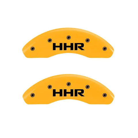 MGP 4 Caliper Covers Engraved F & R Bowtie Yellow Finish Black Char 2014 Chevrolet Express 2500