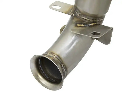 aFe 48-36318-1HC 09-13 MINI Cooper S (R56) L4 1.6L (t) Twisted Steel Down Pipe 2-1/2in 304 Stainless w/ Cat