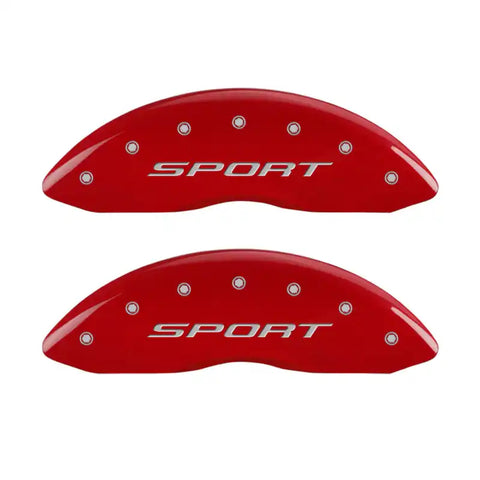 MGP 4 Caliper Covers Engraved Front & Rear 2015/Sport Red Finish Silver Char 2018 Ford Fusion