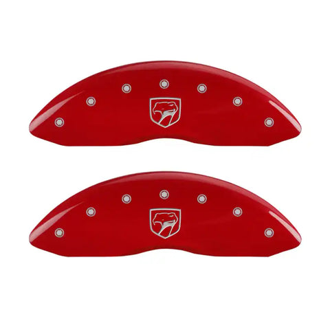 MGP 4 Caliper Covers Engraved Front Gen 2/Viper Engraved Rear Gen 2/Snake Red finish silver ch