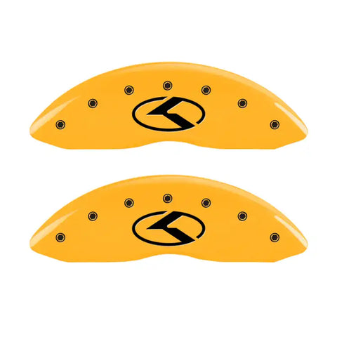 MGP 4 Caliper Covers Engraved Front & Rear Circle K/Kia Yellow finish black ch