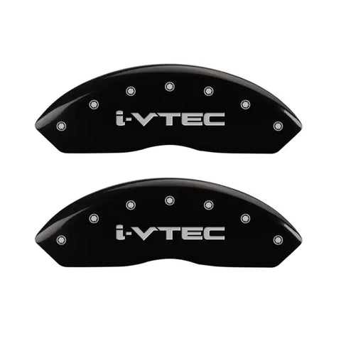 MGP 4 Caliper Covers Engraved Front & Rear i-Vtec Black finish silver ch
