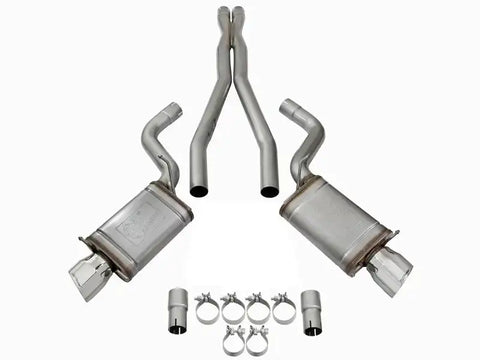 aFe 49-34063-P Mach Force-Xp 3in CB Stainless Steel Dual Exhaust System w/Polished Tips 09-15 Cadillac CTS-V