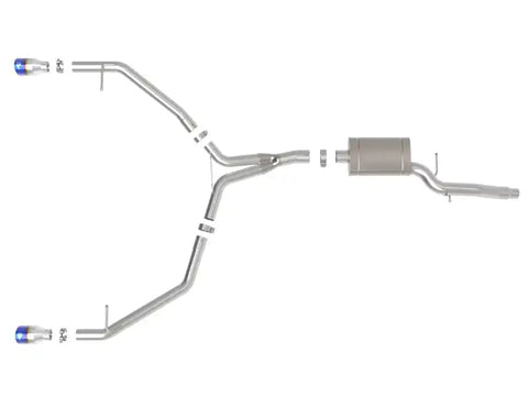 aFe 49-36437-L MACH Force-Xp 13-16 Audi Allroad L4 SS Axle-Back Exhaust w/ Blue Flame Tips