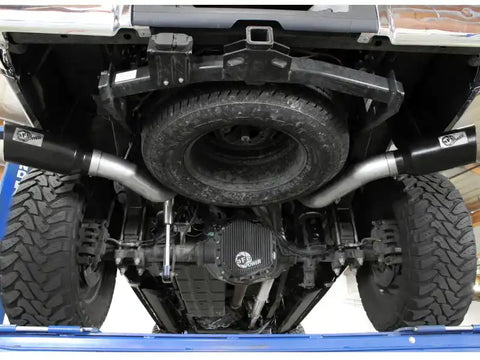 aFe 49-43122-B Large Bore-HD 4in 409 Stainless Steel DPF-Back Exhaust w/Black Tip 15-16 Ford Diesel V8 Trucks