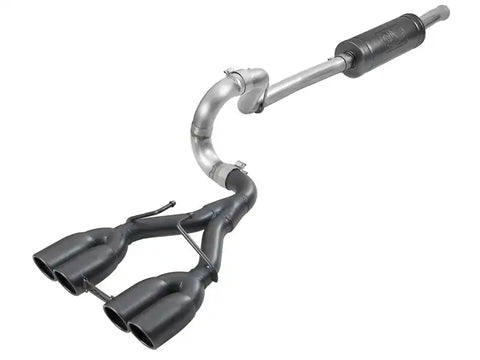 aFe 49-38071-B Rebel Series 2.5in. 304 SS C/B Exhaust System 2018 Jeep Wrangler (JL) V6-3.6L - Black Tip