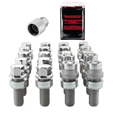 McGard 5 Lug Hex Install Kit w/Locks (Radius Seat Bolt) M14X1.5 / 17mm 28.1mm Shank L - Chrome