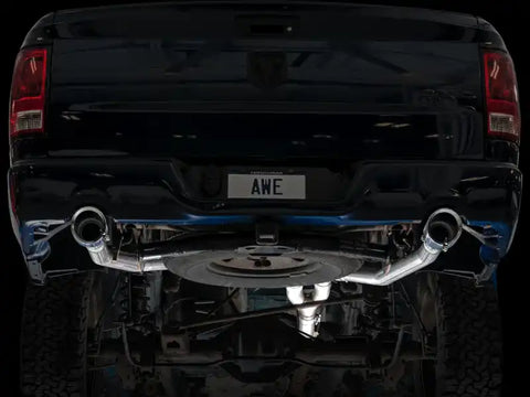 AWE Tuning 09-18 RAM 1500 5.7L (w/Cutouts) 0FG Dual Rear Exit Cat-Back Exhaust - Chrome Silver Tips