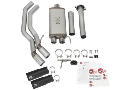 aFe 49-43081-B Rebel Exhausts 3in SS Cat-Back 15-16 Ford F-150 EcoBoost V6 2.7/3.5L V8 5.0L w/ Black Tips