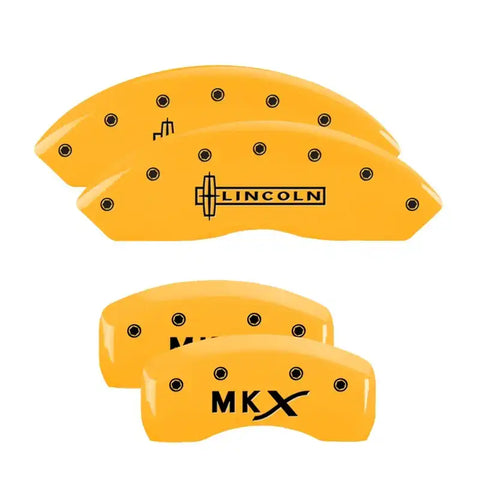 MGP 4 Caliper Covers Engraved Front Lincoln Rear MKX Yellow Finish Black Char 2010 Lincoln MKX