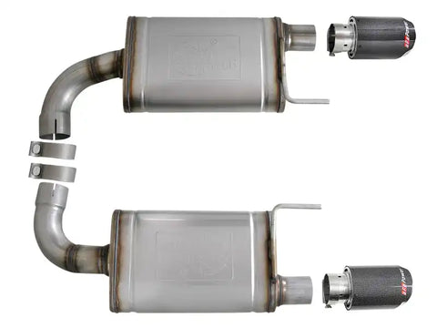 aFe 49-43105-C MACH Force Xp SS Axle Back Exhaust System w/ Carbon Fiber Tips 15-17 Ford Mustang GT V8-5.0L