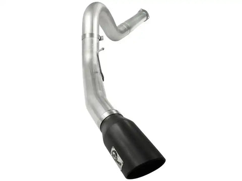 aFe 49-03055-B Atlas 5in DPF-Back Aluminized Steel Exh Sys Ford Diesel Trucks 11-14 v8-6.7L td wrinkled blk tip