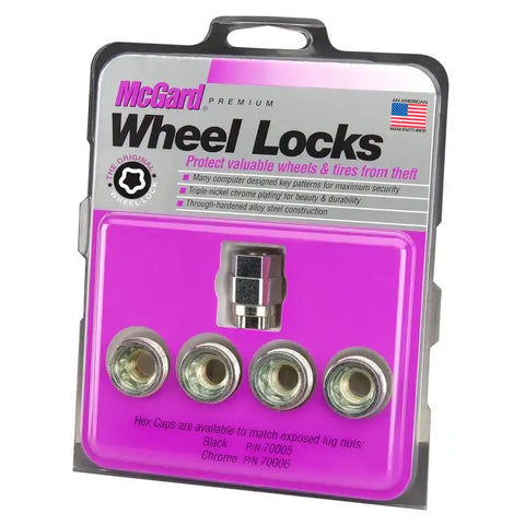 McGard Wheel Lock Nut Set - 4pk. (Under Hub Cap / Cone Seat) 7/16-20 3/4 & 13/16 Hex .775in. L