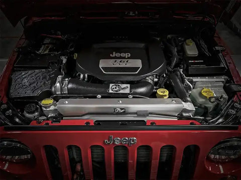 aFe 46-50012-B BladeRunner GT Series Bar and Plate Radiator w/ Black Hoses 12-18 Jeep Wrangler (JK) V6 3.6L