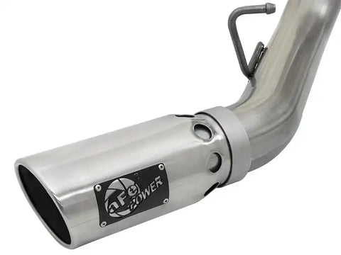 aFe 49-44086-P Large Bore-HD 4in 409-SS DPF-Back Exhaust w/Dual Polished Tips 2017 GM Duramax V8-6.6L (td) L5P