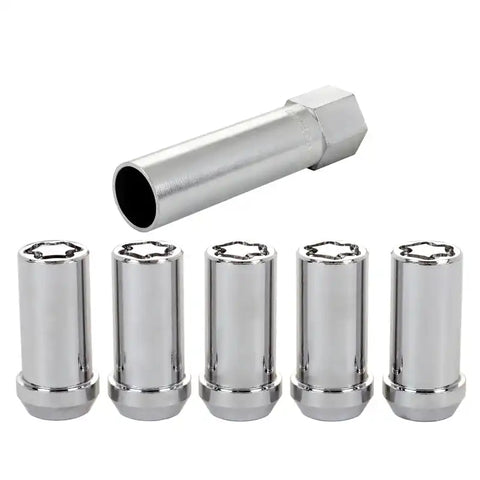 McGard Wheel Lock Nut Set - 5pk. (Tuner / Cone Seat) 1/2-20 13/16 Hex 1.60in. L. Chrome
