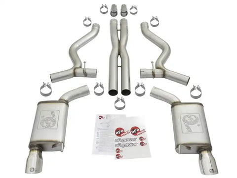 aFe 49-33072-1P MACHForce XP 3in 304 SS Cat-Back Exhausts w/ Polished Tips 15-17 Ford Mustang GT V8-5.0L/V6-3.7L