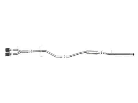 aFe 49-36619-C Takeda 2.5in 304SS Cat-Back Exhaust System w/ Carbon Tips 17-20 Honda Civic Si Sedan I4 1.5L