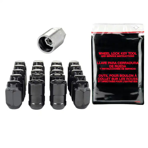 McGard 5 Lug Hex Install Kit w/Locks (Cone Seat Nut) 1/2-20 / 13/16 1.5in. Length - Black