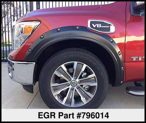 EGR 17-23 Nissan Titan Traditional Bolt-On Look Fender Flareswith Badge Set Of 4