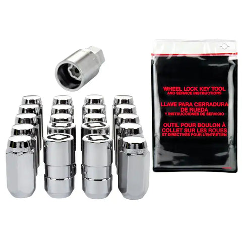 McGard 5 Lug Hex Install Kit w/Locks (Cone Seat Nut) M14X1.5 / 22mm 1.635in. Length - Chrome