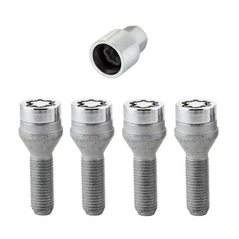 McGard Wheel Lock Bolt Set - 4pk. (Cone Seat) M12X1.5 / 17mm Hex 31.7mm Shank Length Chrome