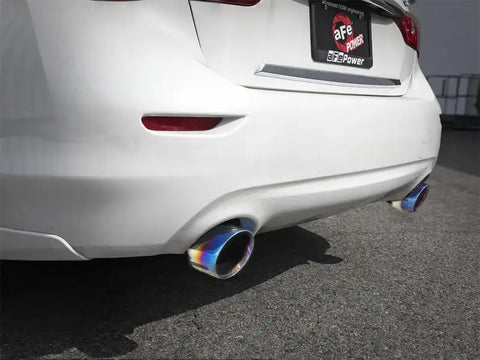 aFe 49-36130NM-L Takeda 2.5in 304 SS Axle-Back Exhaust w/ Blue Flame Tips 16-18 Infiniti Q50 V6-3.0L (tt)