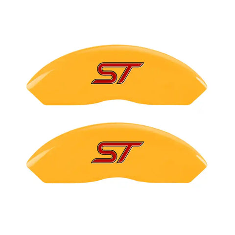 MGP 4 Caliper Covers Engraved Front & Rear No Bolts/St Yellow Finish Black Char 2018 Ford Fusion