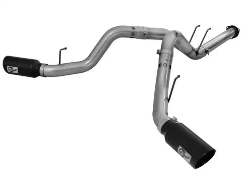 aFe 49-43122-B Large Bore-HD 4in 409 Stainless Steel DPF-Back Exhaust w/Black Tip 15-16 Ford Diesel V8 Trucks