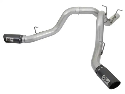 aFe 49-04086-B ATLAS 4in DPF-Back Alum Steel Exhaust System w/Dual Exit Black Tip 2017 GM Duramax 6.6L (td)