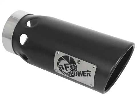 aFe 49T40501-B121 Power Intercooled Tip Stainless Steel - Black 4in In x 5in Out 12in L Bolt-On