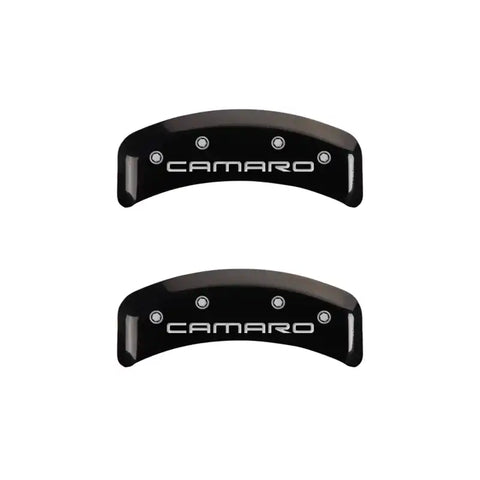 MGP 4 Caliper Covers Engraved Front & Rear Gen 4/Camaro Black finish silver ch