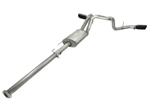 aFe 49-43056-B MACHForce XP Exhaust 3in SS Dual Side Exit CB w/ Black Tips 11-14 Ford F150 EcoBoost V6-3.5L TT