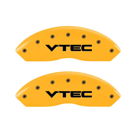 MGP 4 Caliper Covers Engraved Front & Rear Vtech Yellow finish black ch