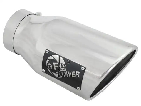 aFe 49T40601-P12 MACH Force-XP 304 SS Right Side Single Wall Polished Exhaust Tip 4in Inlet x 6in Outlet 12in L