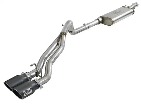 aFe 49-48054-B Rebel Series Cat-Back 2.5in Dual Center Exit SS Exhaust w/ Black Tips 07-14 Jeep Wrangler V6