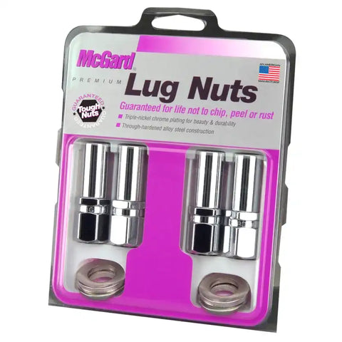 McGard Hex Lug Nut (Drag Racing X-Long Shank) 1/2-20 / 13/16 2.475in. Length (4-Pack) - Chrome
