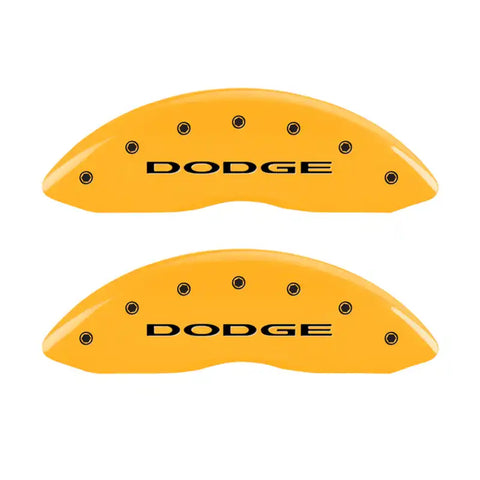 MGP 4 Caliper Covers Engraved Front & Rear With out stripes/Dodge Yellow finish black ch