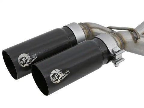 aFe 49-43078-B Rebel Series Exht 3in SS Middle Side Exit CB w/ Black Tips 11-14 Ford F150 Ecoboost V6 3.5L (tt)
