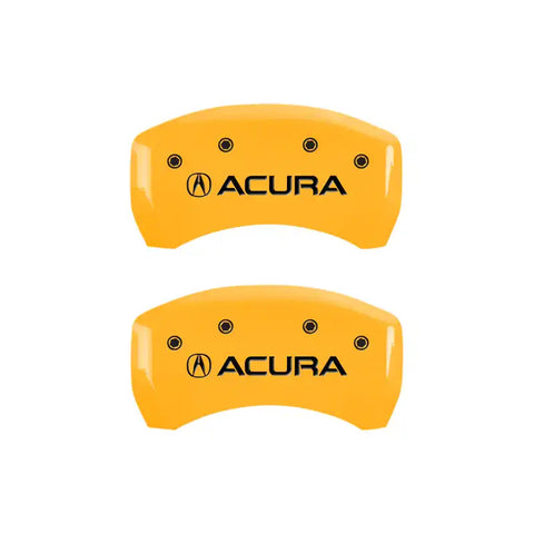 MGP 4 Caliper Covers Engraved Front & Rear Acura Yellow finish black ch