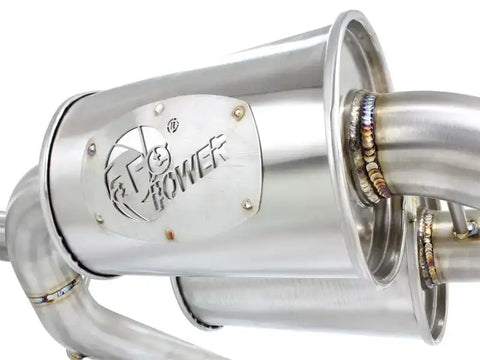 aFe 49-36325-B MACHForce XP SS-304 Black Tip 2.5in Dia Axle Back Exhaust 12-15 BMW 335i (F30) 3.0L (t)