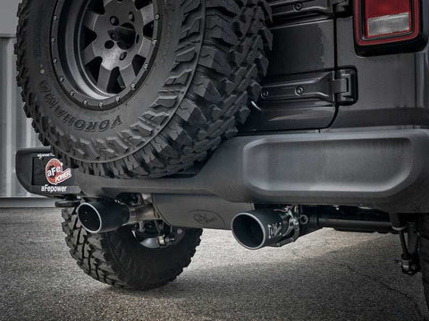 aFe 49-48076-B Rebel Series 2.5in 409 SS Cat-Back Exhaust w/ Black Tips 18-19 Jeep Wrangler (JL) V6 3.6L